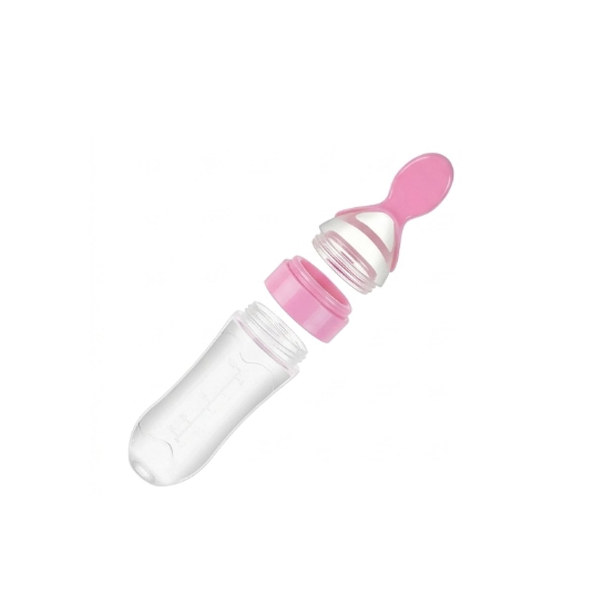 MAMADERA CON CUCHARA PARA ALIMENTACION RAPIDA ROSADO Y+LIGAS REGALO - 3