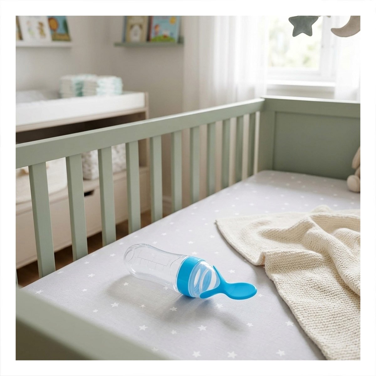 CHUPO CON CUCHARA PARA LACTANTES Y NIÑOS PEQUEÑOS CELESTE Y+PAPEL REGALO - 2