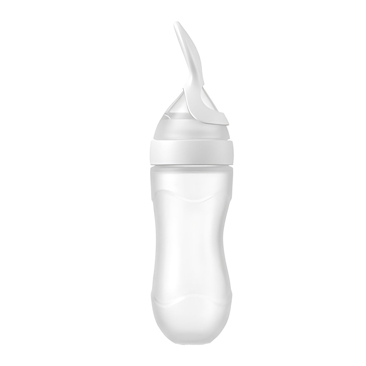 PACK6 BIBERON CON CUCHARA DE PLASTICO DURABLE Y USO DIARIO BLANCO Y+REGALO STICKER - 2