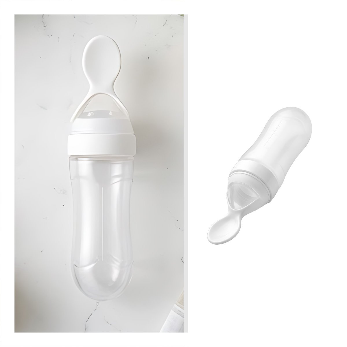 CHUPO CON CUCHARA PARA COMIDA LIQUIDA Y SOLIDA BLANCO - 3