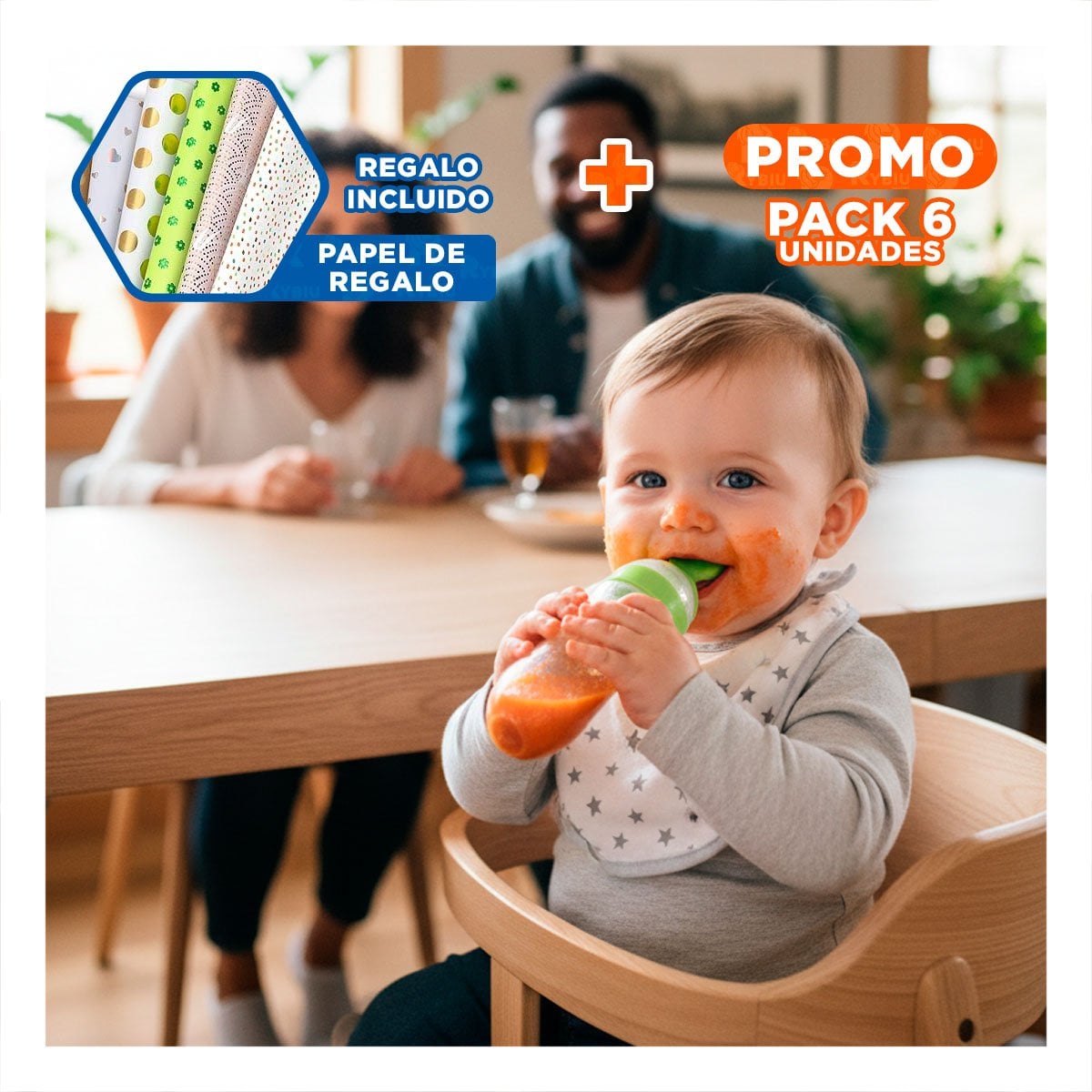 PACK6 CHUPO CON CUCHARA CON TAPA PROTECTORA Y LIMPIEZA RAPIDA COLOR VERDE Y+PAPEL REGALO - 1