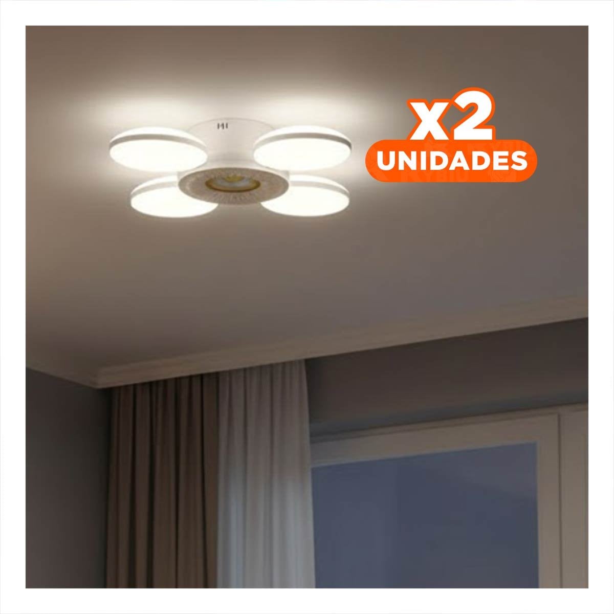 PACK2 CABEZAL LUMINOSO 4 HELICES AMARILLO CON DISENO MODERNO ACTUAL Y+REGALO STICKER - 1