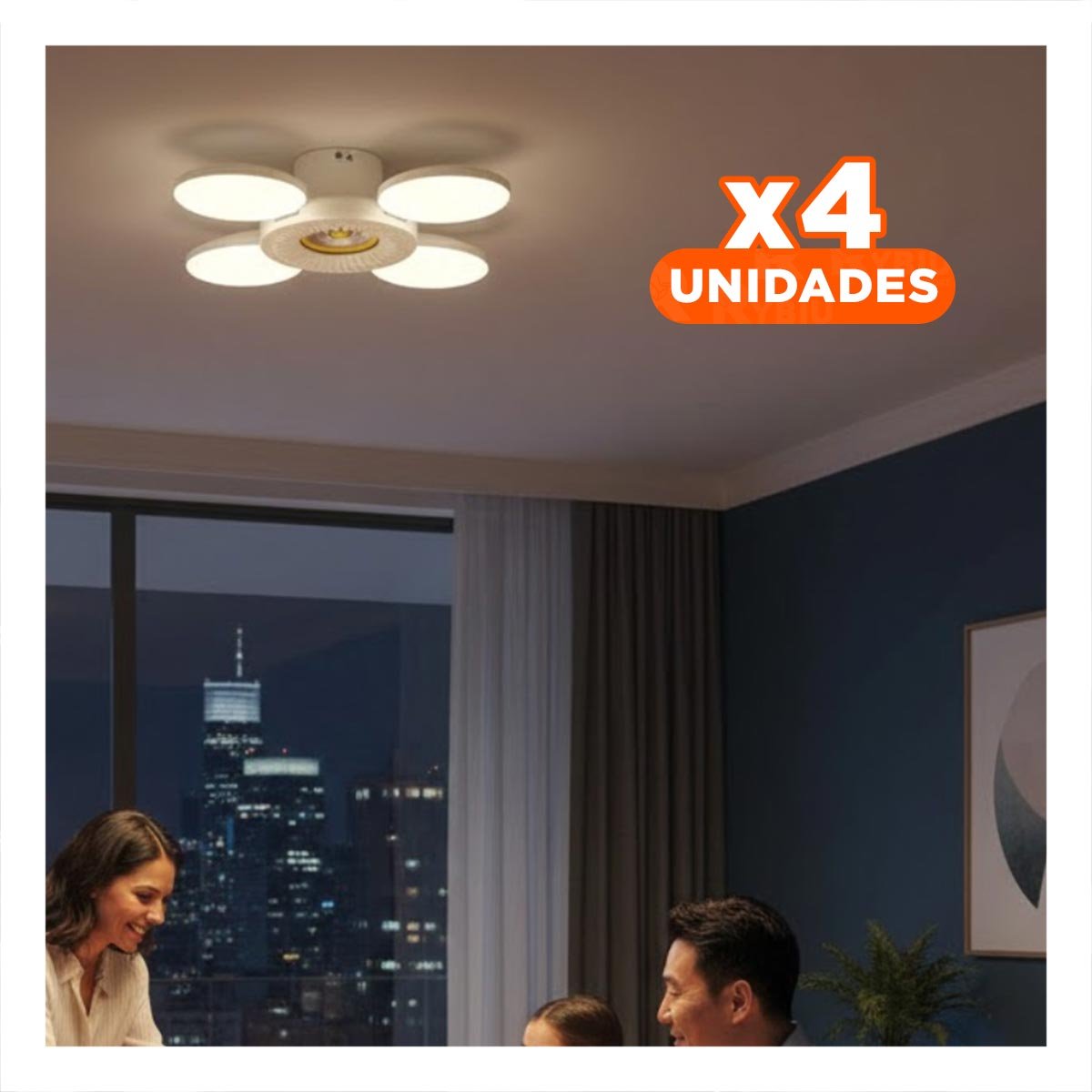 PACK4 CABEZAL GIRATORIO AMARILLO CON 4 HELICES PLEGABLES EXPANDIBLES - 1
