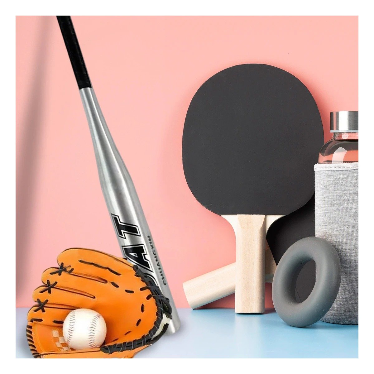 PACK4 KIT DE BEISBOL COMPLETO CON BATE GUANTE Y PELOTA PARA EXTERIOR Y+REGALO STICKER - 5