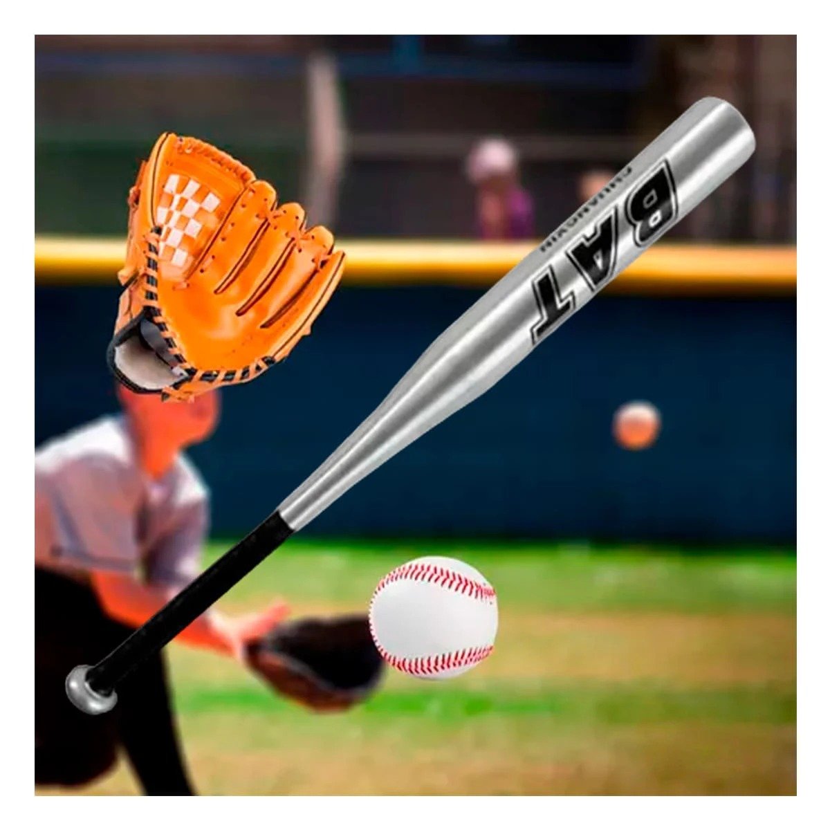 PACK4 SET DE BEISBOL PARA NINOS CON BATE GUANTE Y PELOTA RESISTENTE Y+PAPEL REGALO - 2