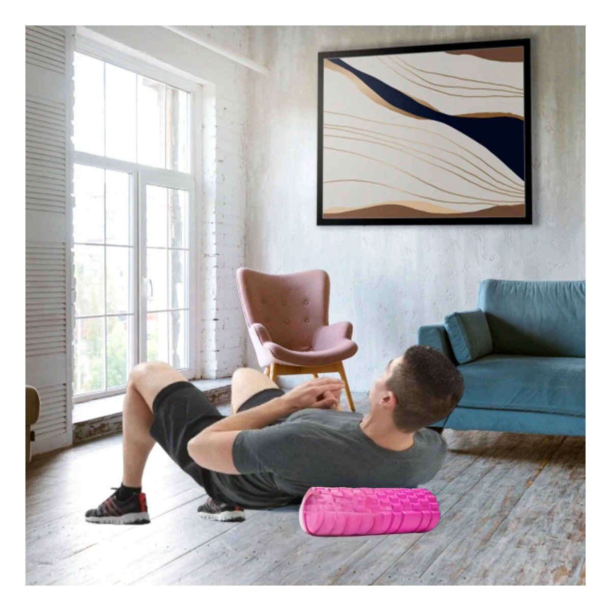 PACK4 CILINDRO ROLLER 29X9 EN FUCSIA COMPACTO PARA FITNESS Y ESTIRAMIENTOS Y+PAPEL REGALO - 5