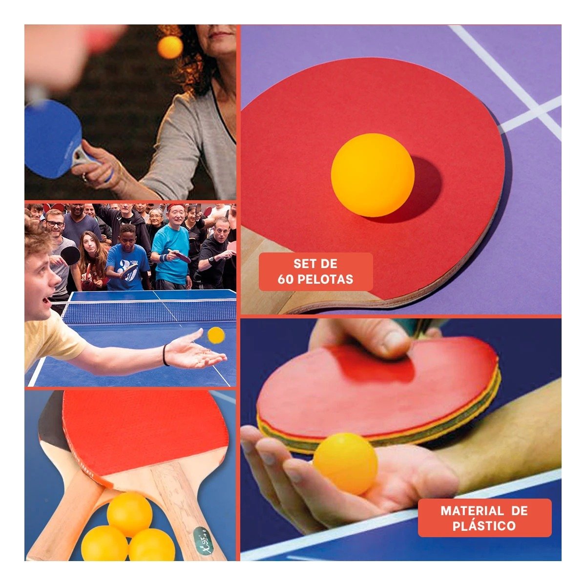 PACK4 LOTE 60 PELOTAS DE PING PONG ANARANJADO PARA COMPETENCIAS LOCALES Y+REGALO STICKER - 2