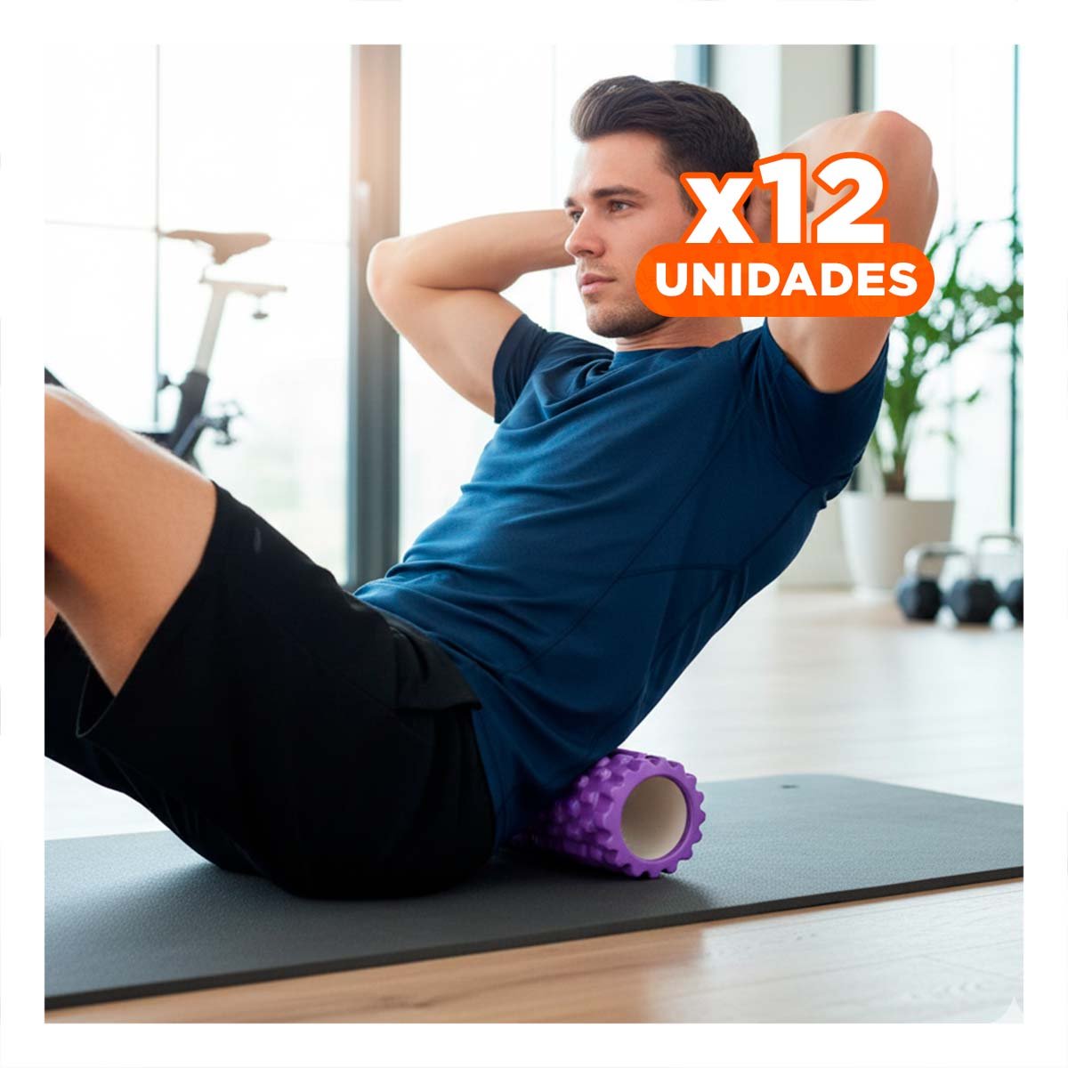 PACK12 CILINDRO ROLLER 29X9 EN MORADO PRACTICO PARA MASAJES Y FITNESS - 1