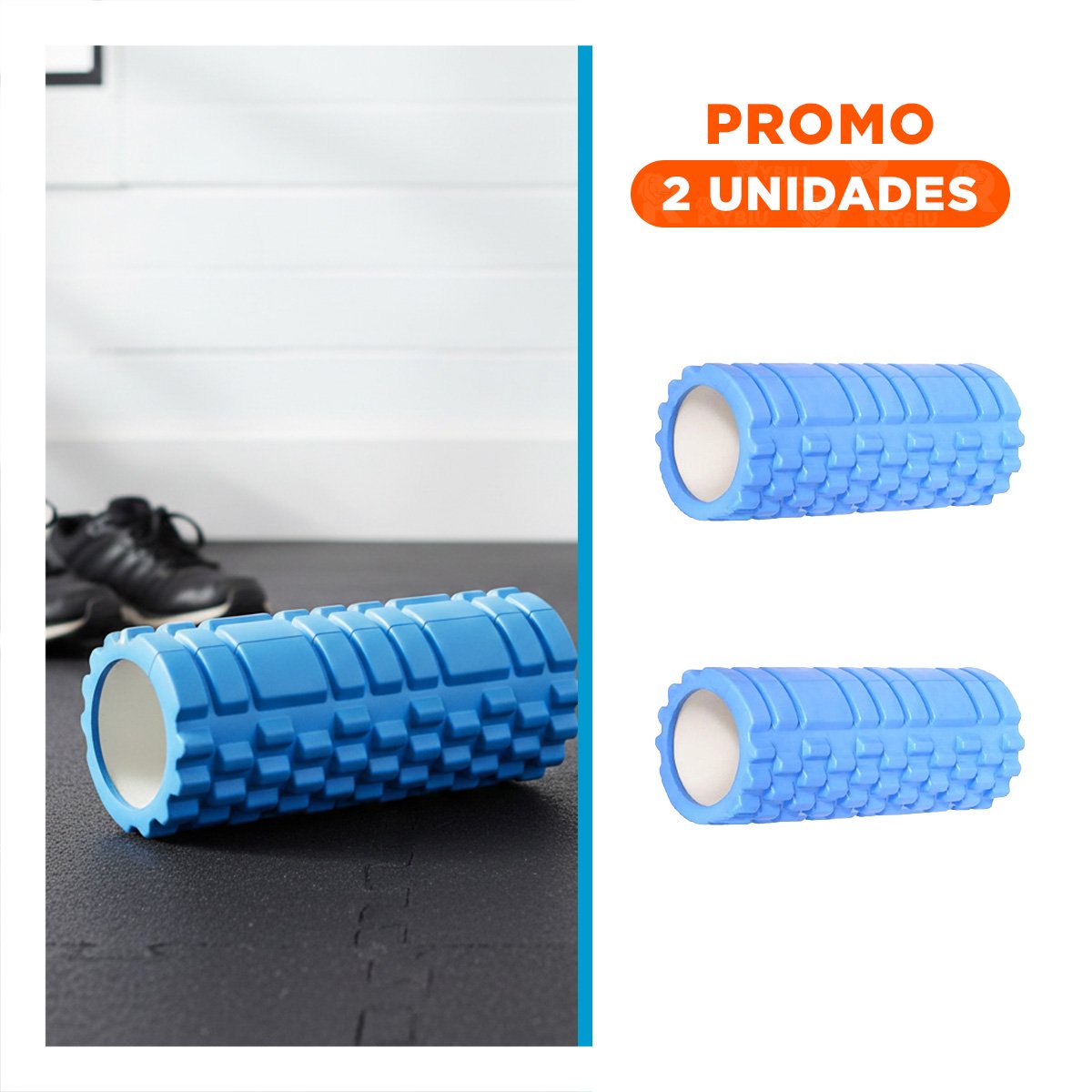 PACK2 ROLLO DEPORTIVO 29X9 EN CELESTE DURABLE PARA ESTIRAMIENTO Y ACTIVIDAD FISICA - 1