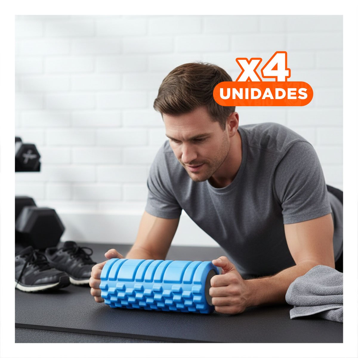 PACK4 RODILLO ROLLER 29X9 EN CELESTE VERSATIL PARA YOGA Y ENTRENAMIENTO - 1