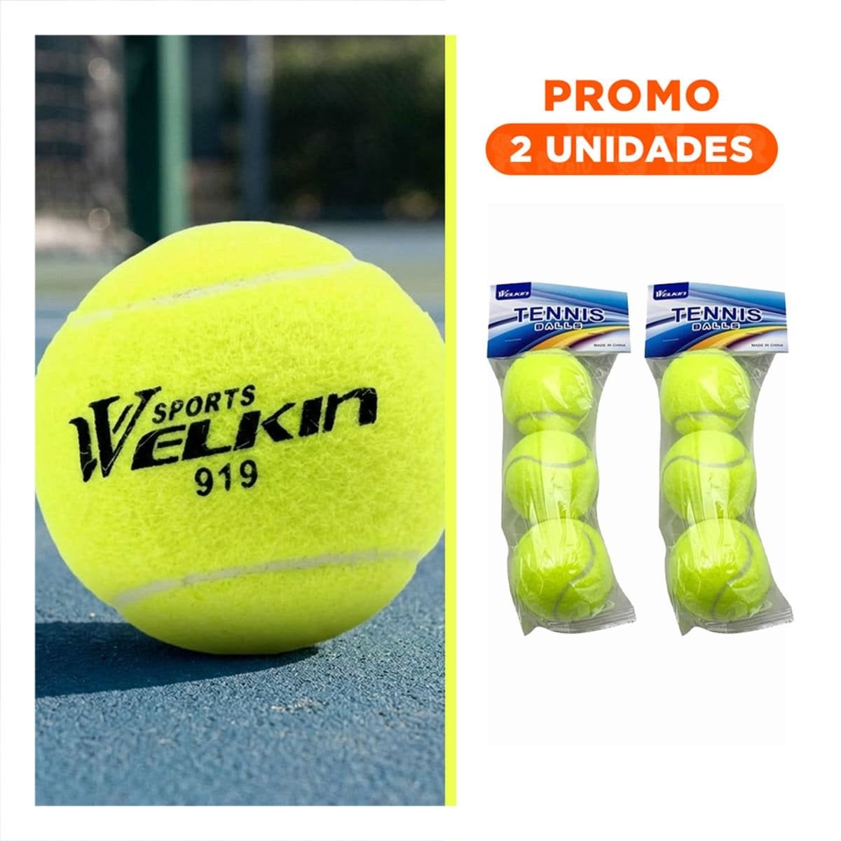 PACK2 KIT 3 PELOTAS DE TENIS TENNIS BALLS PARA JUEGO EN EXTERIOR - 1