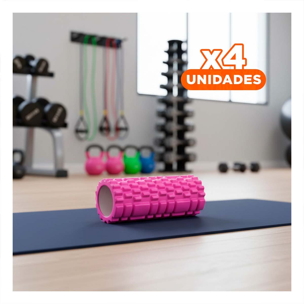 PACK4 RODILLO ROLLER 29X9 EN FUCSIA VERSATIL PARA YOGA Y ENTRENAMIENTO - 1