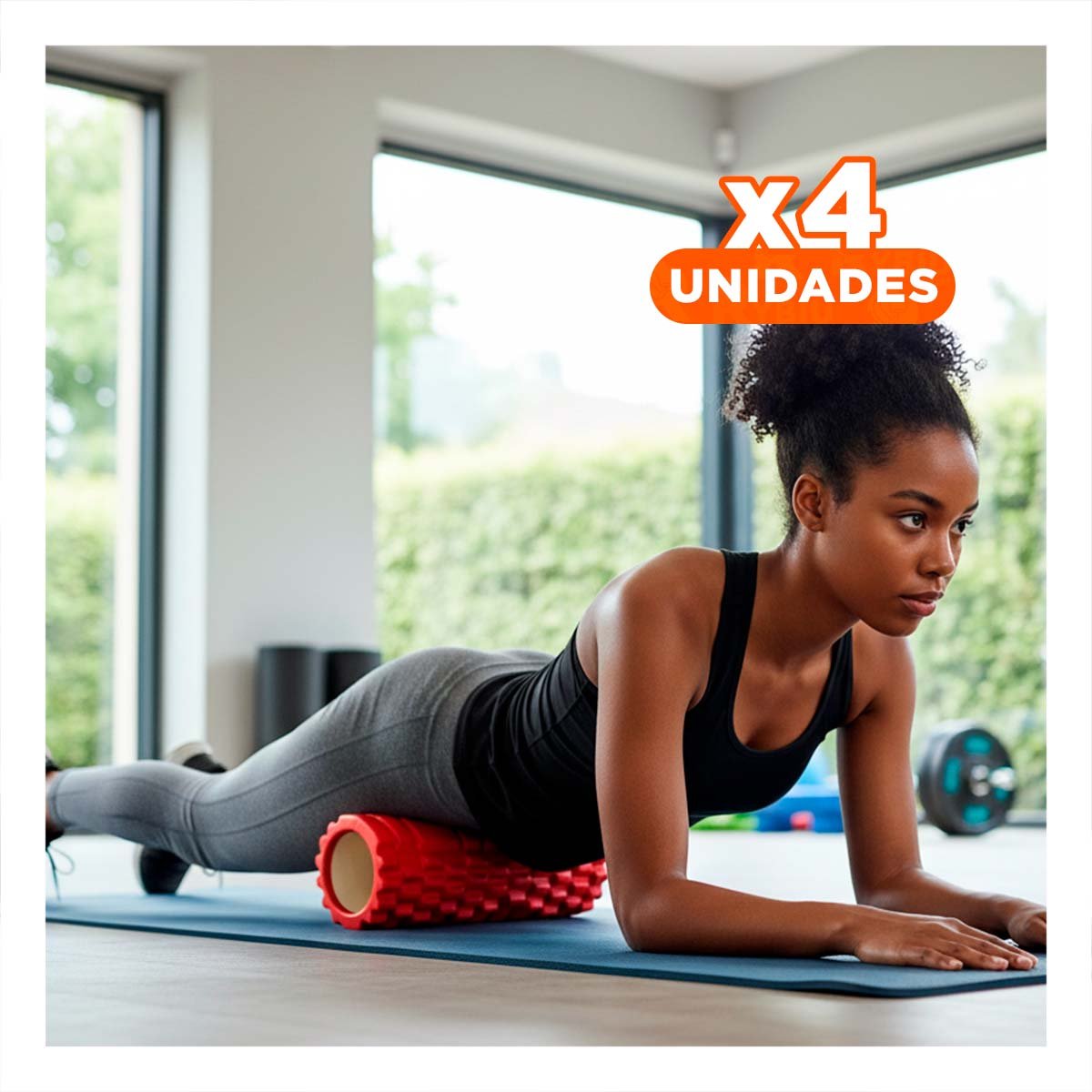 PACK4 RODILLO ROLLER 29X9 EN ROJO VERSATIL PARA YOGA Y ENTRENAMIENTO - 1