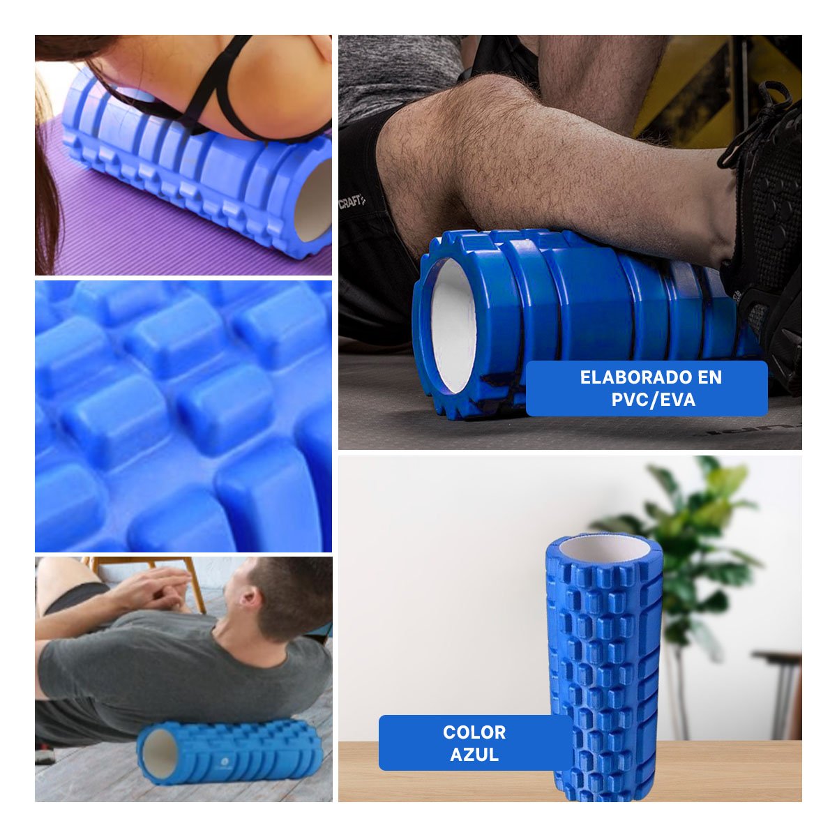 PACK2 TUBO DE MASAJE 29X9 EN AZUL FIRME PARA BIENESTAR Y EJERCICIO Y+PAPEL REGALO - 3