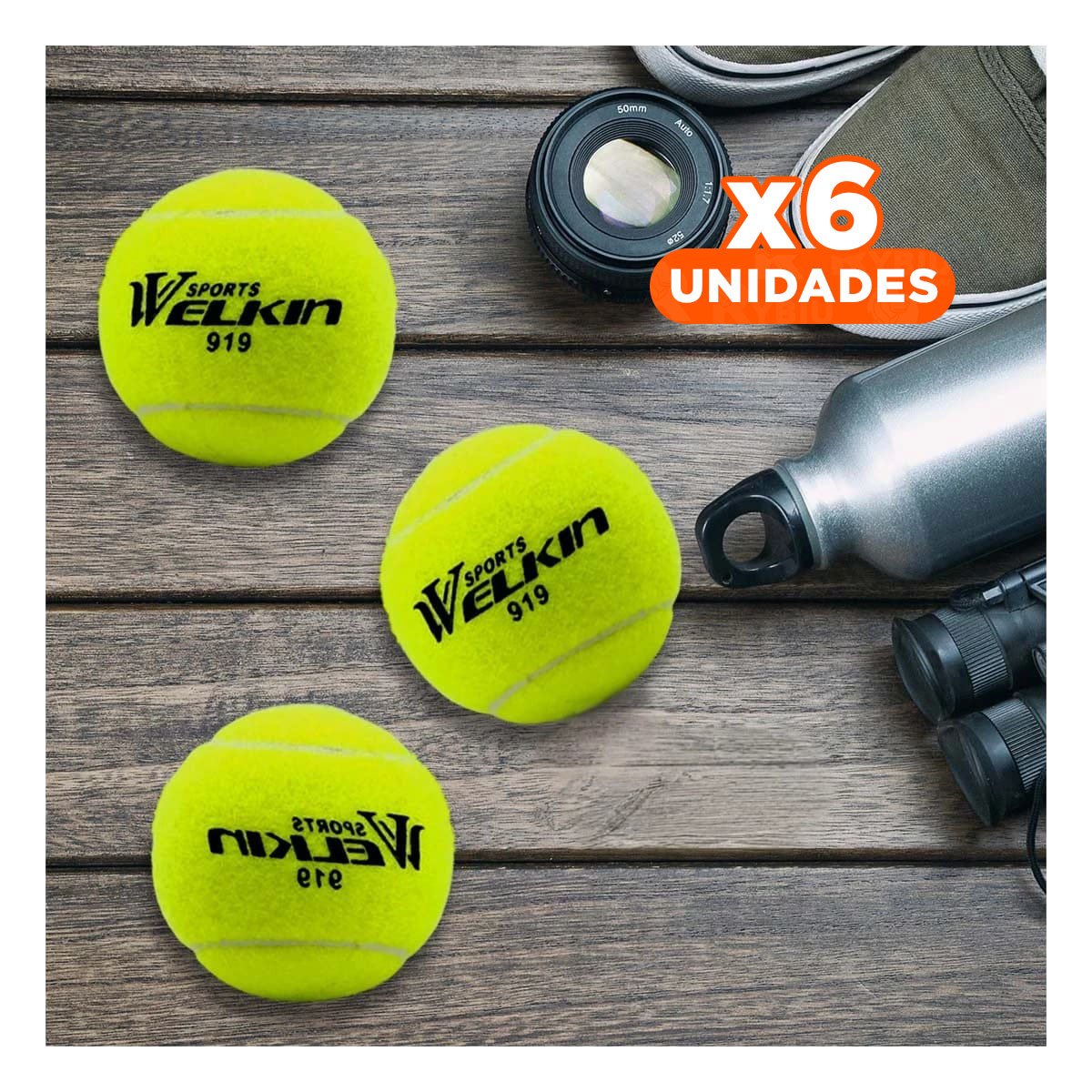 PACK6 SET 3 PELOTAS DE TENIS TENNIS BALLS PARA PRACTICA PROFESIONAL Y+REGALO STICKER - 1