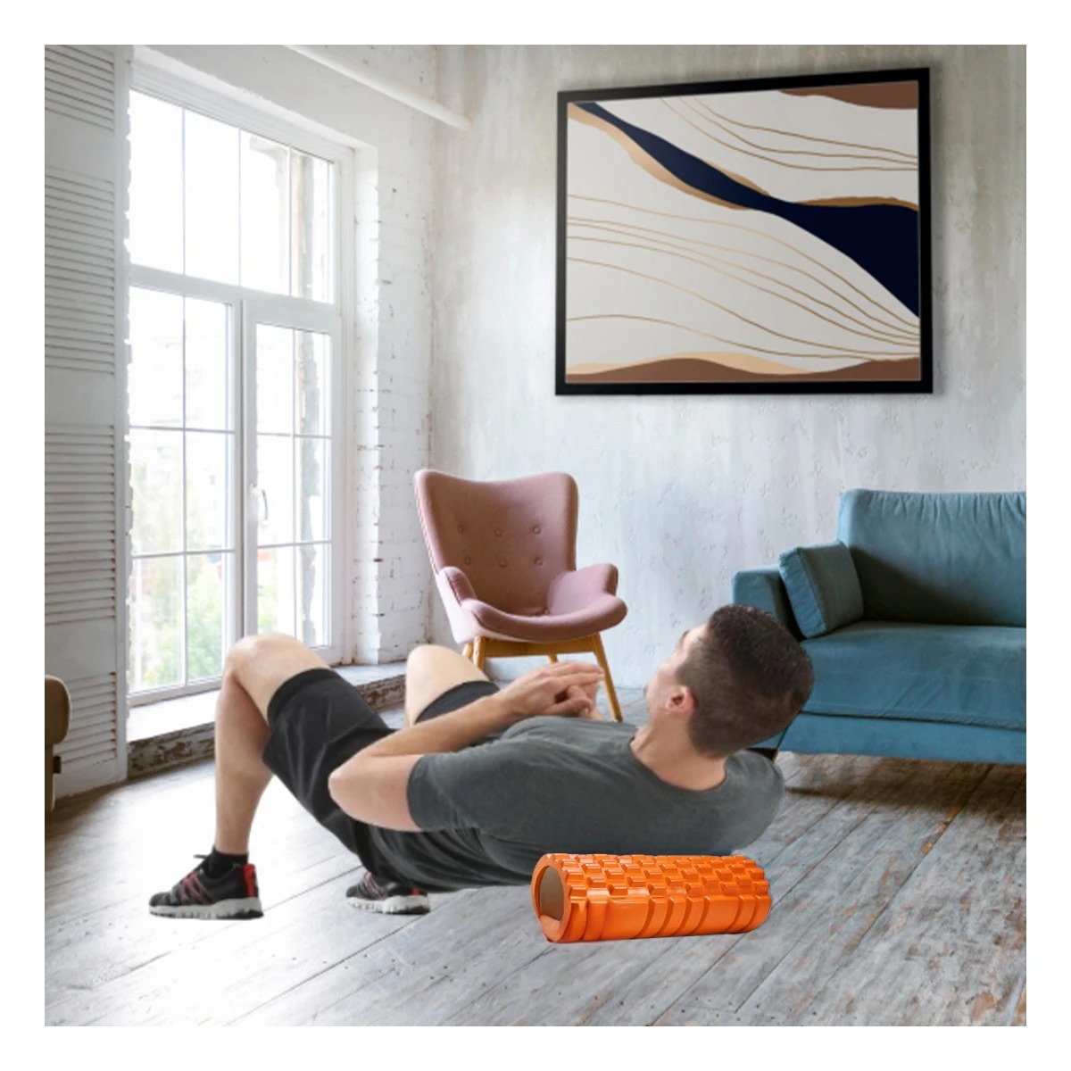 PACK4 RODILLO ROLLER 29X9 EN ANARANJADO VERSATIL PARA YOGA Y ENTRENAMIENTO - 5