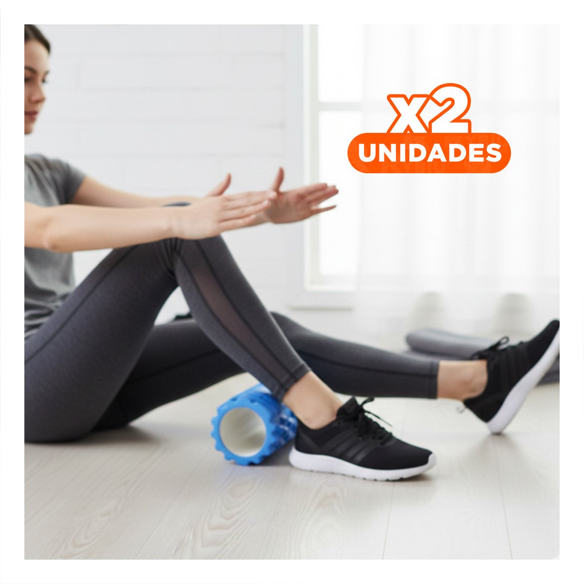 PACK2 ESPUMA ROLLER 29X9 EN CELESTE PORTATIL PARA MASAJE Y RECUPERACION Y+REGALO STICKER - 1