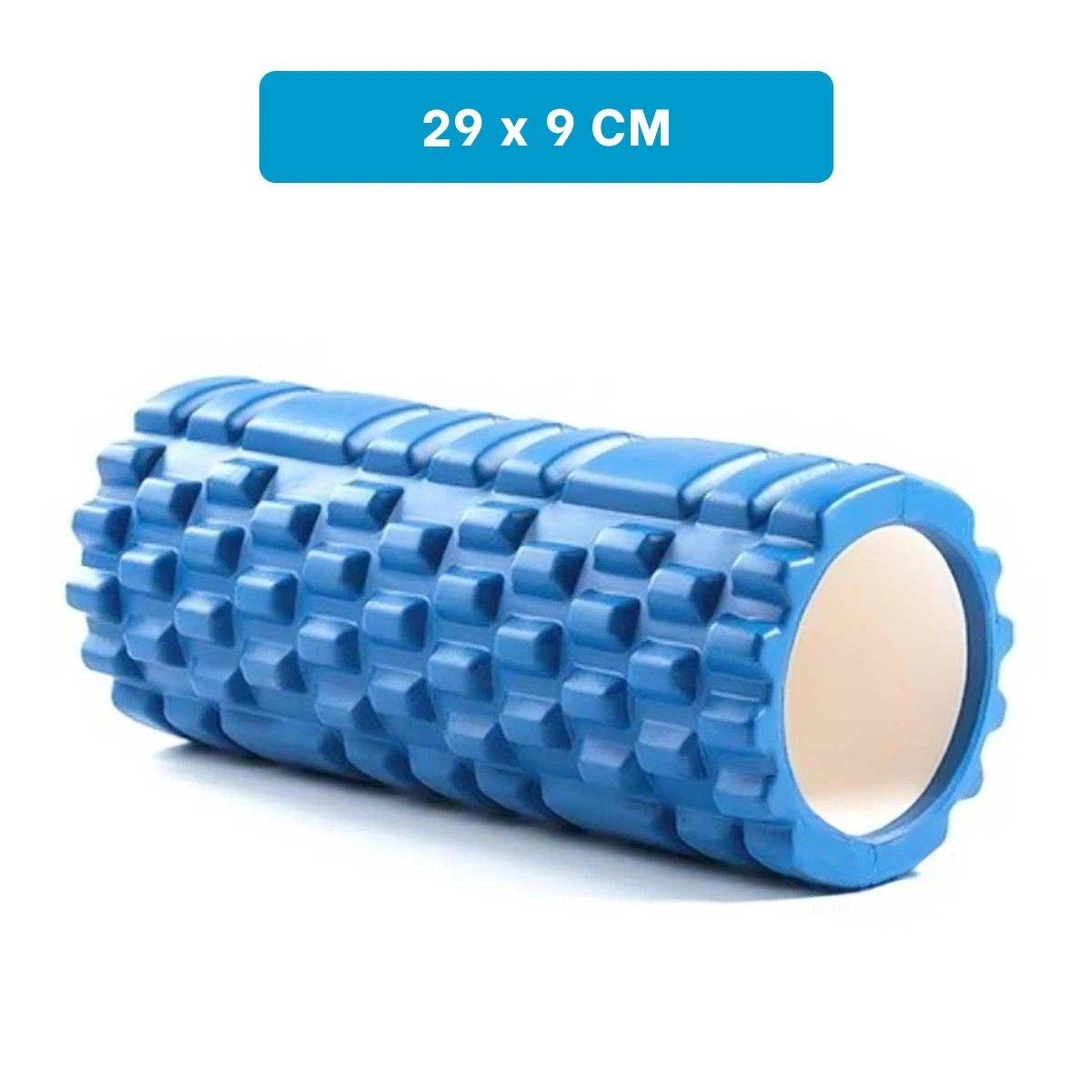 PACK2 ESPUMA ROLLER 29X9 EN CELESTE PORTATIL PARA MASAJE Y RECUPERACION Y+REGALO STICKER - 4
