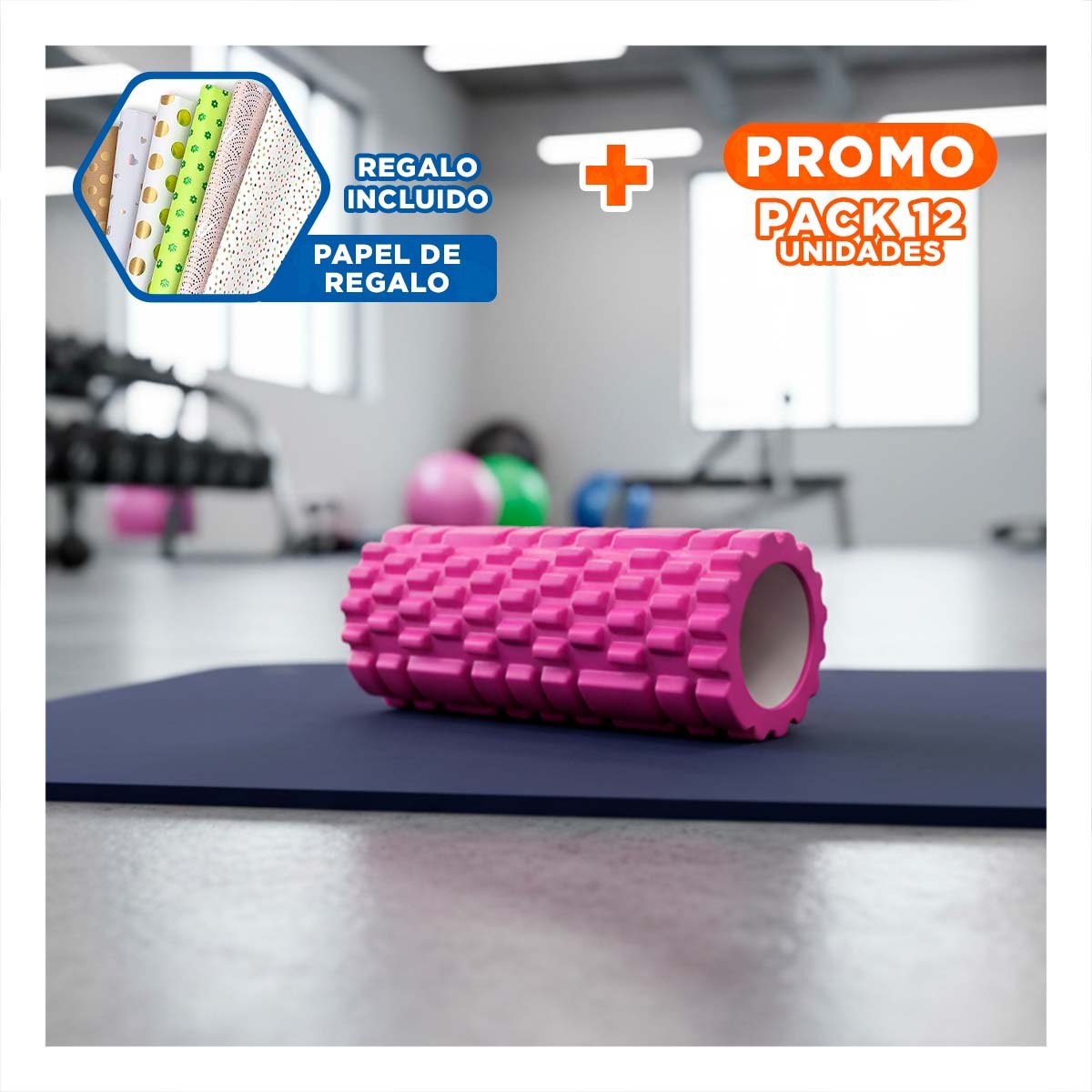 PACK12 ROLLO DEPORTIVO 29X9 EN FUCSIA PROFESIONAL PARA YOGA Y ESTIRAMIENTO Y+PAPEL REGALO - 1
