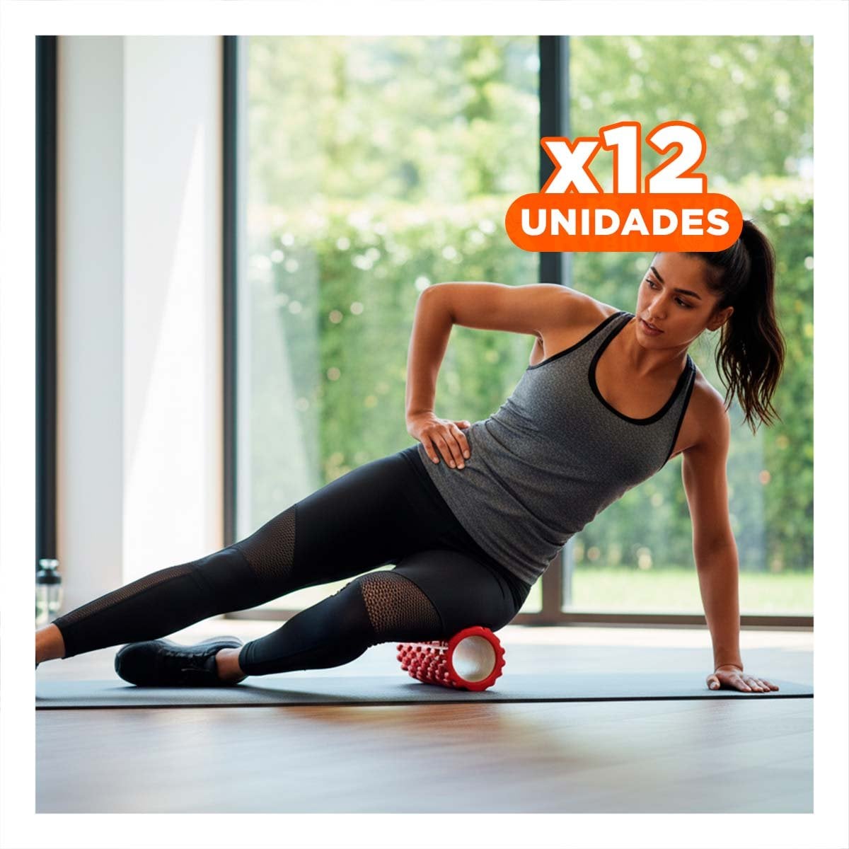 PACK12 CILINDRO ROLLER 29X9 EN ROJO PRACTICO PARA MASAJES Y FITNESS - 1