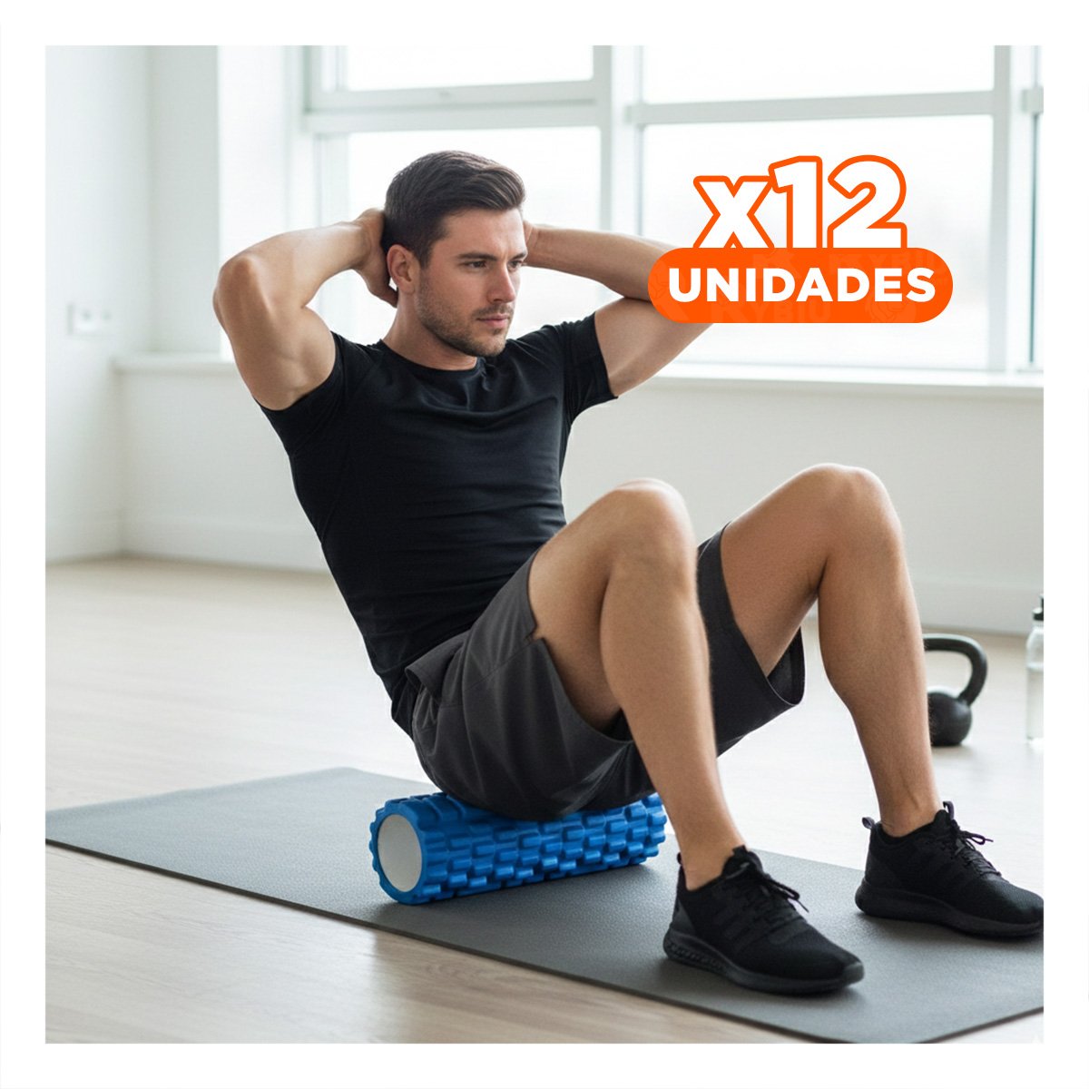 PACK12 CILINDRO ROLLER 29X9 EN AZUL PRACTICO PARA MASAJES Y FITNESS - 1