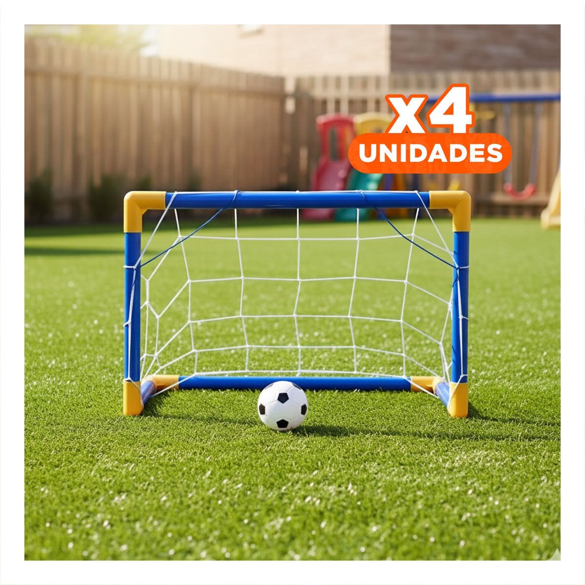 PACK4 ARCO DE FUTBOL MINI 100X60 CM DESMONTABLE PARA JUEGO EN PLAYA - 1