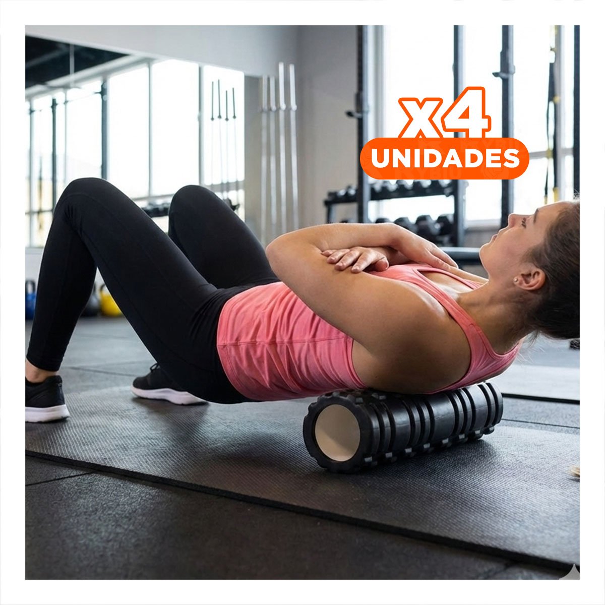 PACK4 RODILLO ROLLER 29X9 EN NEGRO VERSATIL PARA YOGA Y ENTRENAMIENTO - 1