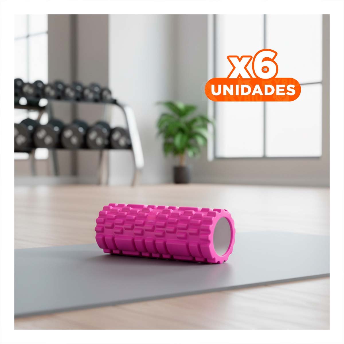 PACK6 RODILLO ROLLER 29X9 EN FUCSIA FUNCIONAL PARA ENTRENAMIENTO FUNCIONAL Y+REGALO STICKER - 1