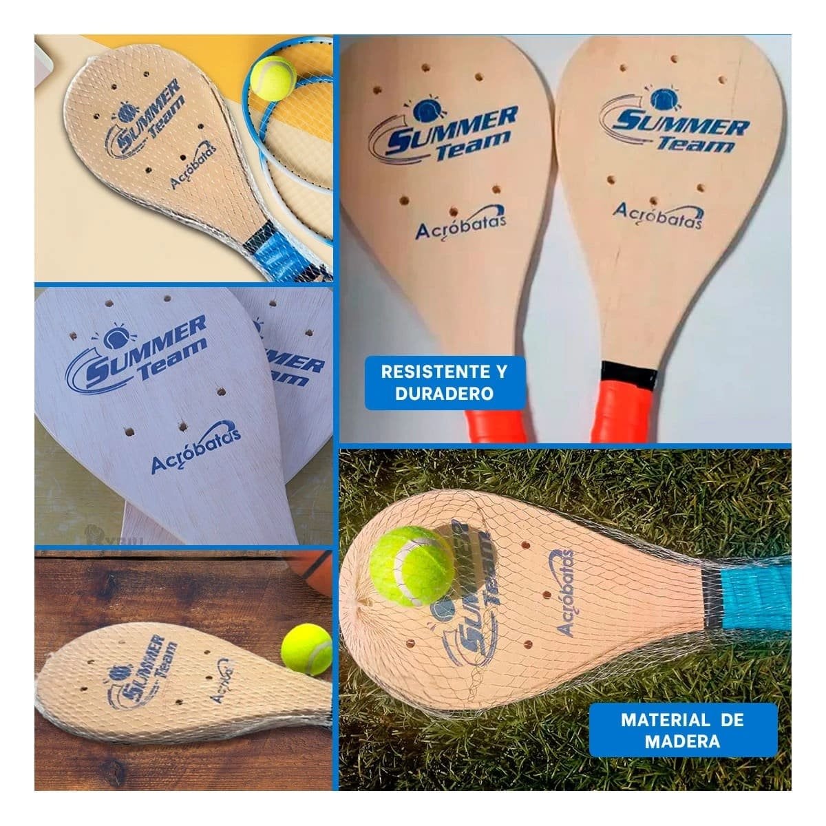 PACK2 COMBO DE PALETAS DE PLAYA PARA ADULTO CON PELOTA PARA EXTERIOR Y+PAPEL REGALO - 3