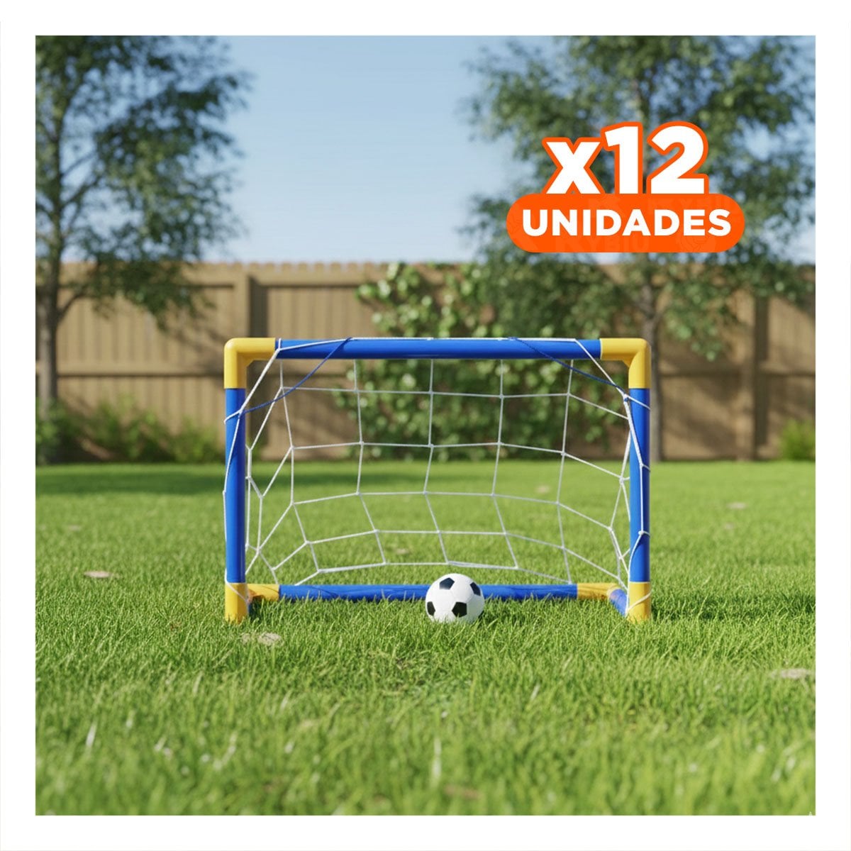 PACK12 PORTERIA DE FUTBOL MINI 100X60 CM PLEGABLE PARA USO EN CASA - 1