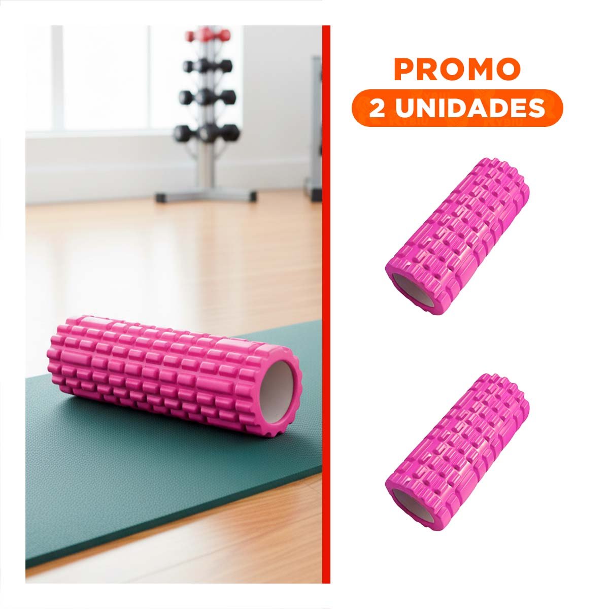 PACK2 ROLLO DEPORTIVO 29X9 EN FUCSIA DURABLE PARA ESTIRAMIENTO Y ACTIVIDAD FISICA - 1