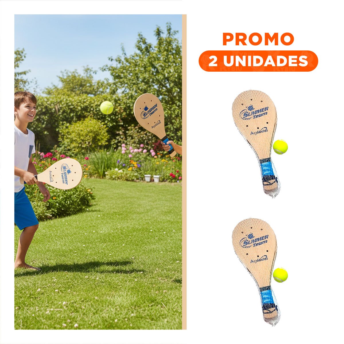 PACK2 KIT DE PALETAS PLAYERAS JUNIOR CON PELOTA PARA ARENA - 1