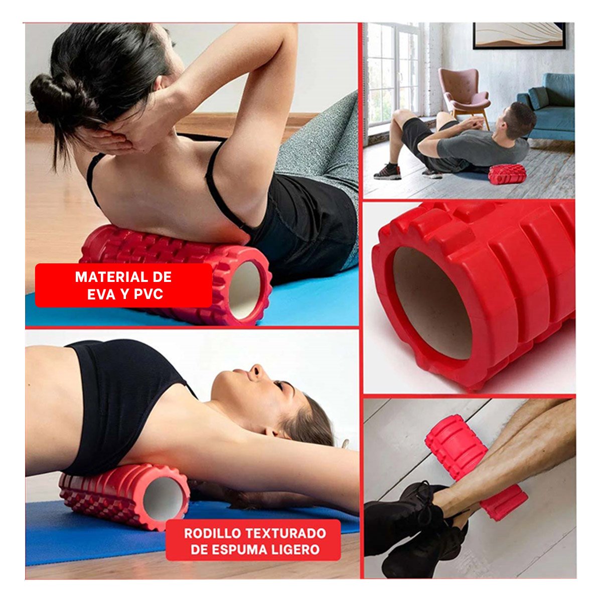 PACK12 ROLLO DEPORTIVO 29X9 EN ROJO PROFESIONAL PARA YOGA Y ESTIRAMIENTO Y+PAPEL REGALO - 2