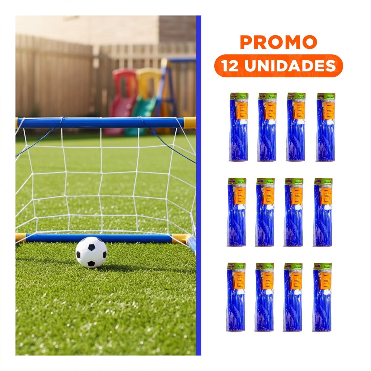 PACK12 PORTICO DE FUTBOL MINI 100X60 CM COMPACTO PARA ENTRENAMIENTO Y+REGALO STICKER - 1
