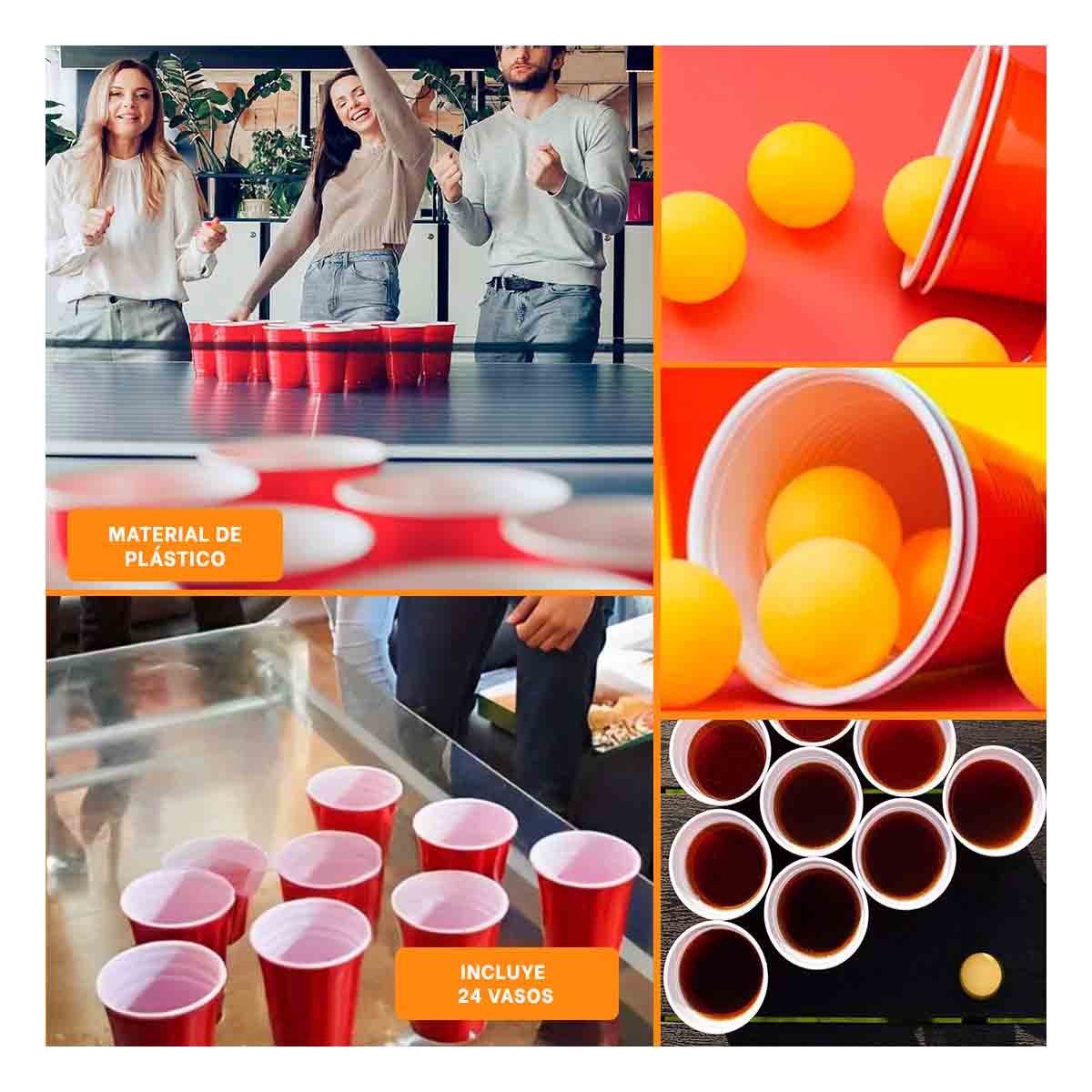 PACK4 PACK DE PING PONG CON VASOS PARA REUNIONES EN INTERIOR Y+REGALO STICKER - 2