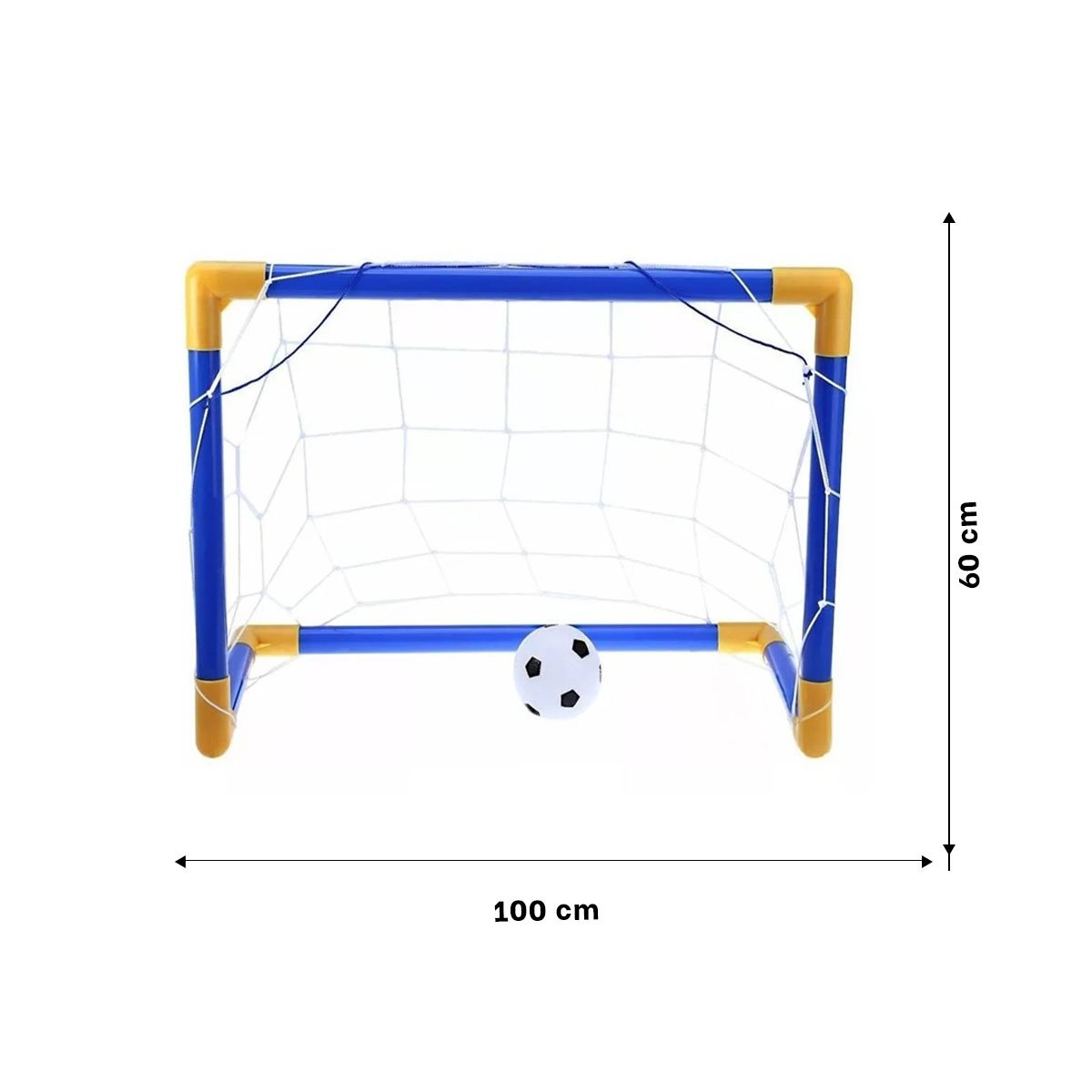 PACK2 META DE FUTBOL MINI 100X60 CM LIVIANA Y FACIL DE GUARDAR Y+REGALO STICKER - 4