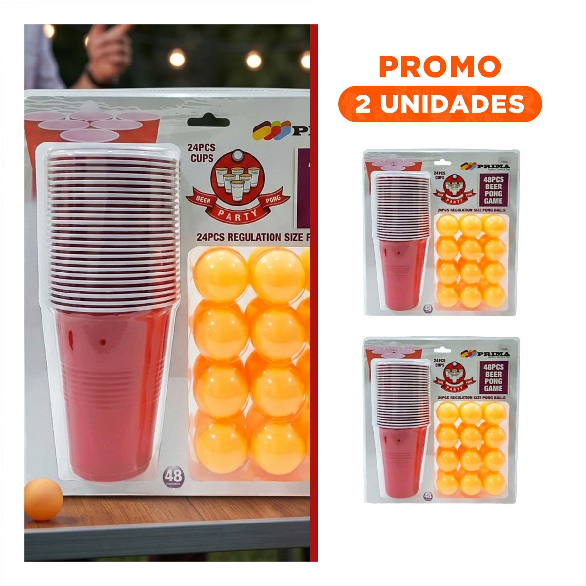 PACK2 PACK DE PING PONG CON VASOS PARA JUEGO EN MESA - 1
