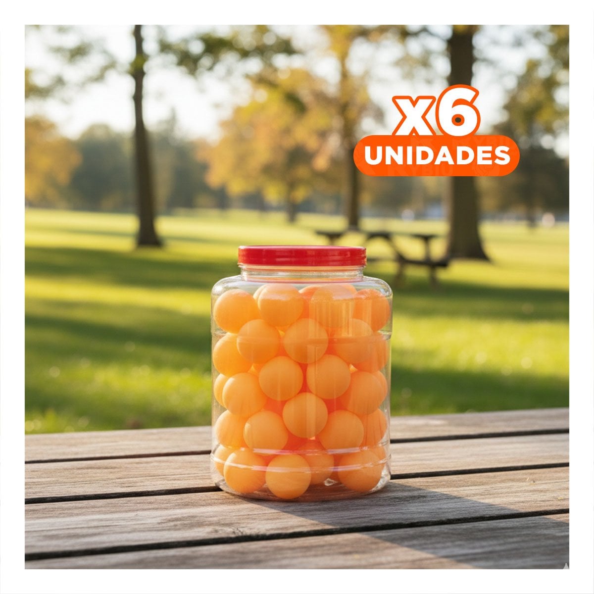 PACK6 KIT 60 PELOTAS DE PING PONG ANARANJADO PARA TENIS DE MESA Y+REGALO STICKER - 1