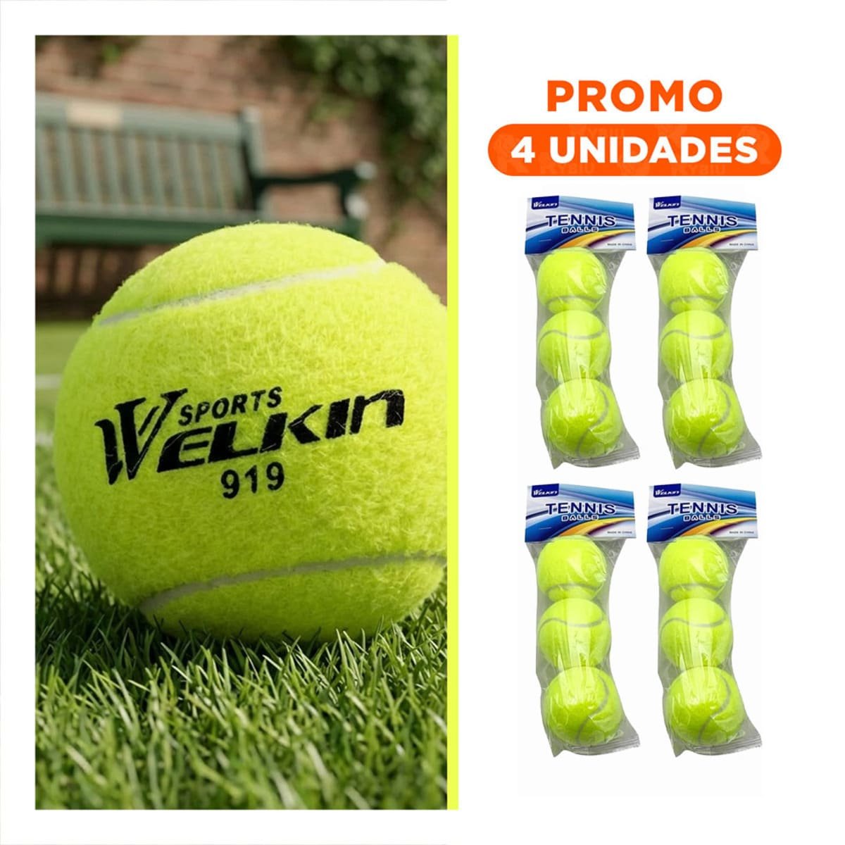 PACK4 KIT 3 PELOTAS DE TENIS TENNIS BALLS PARA JUEGO RECREATIVO Y+REGALO STICKER - 1