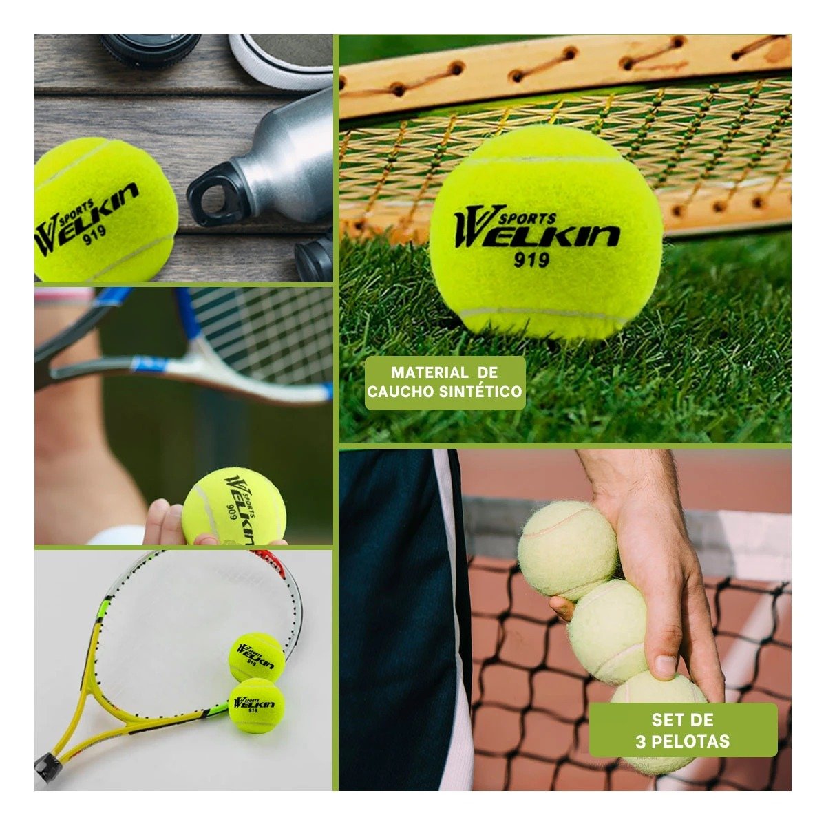 PACK4 KIT 3 PELOTAS DE TENIS TENNIS BALLS PARA JUEGO RECREATIVO Y+REGALO STICKER - 2