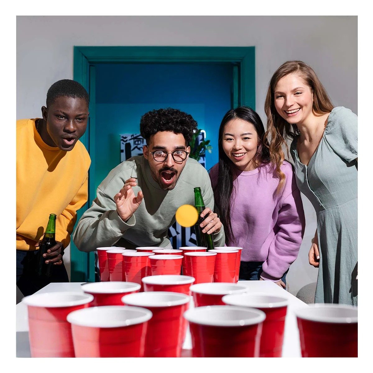 PACK4 KIT DE PING PONG CON VASOS PARA EVENTO SOCIAL - 2