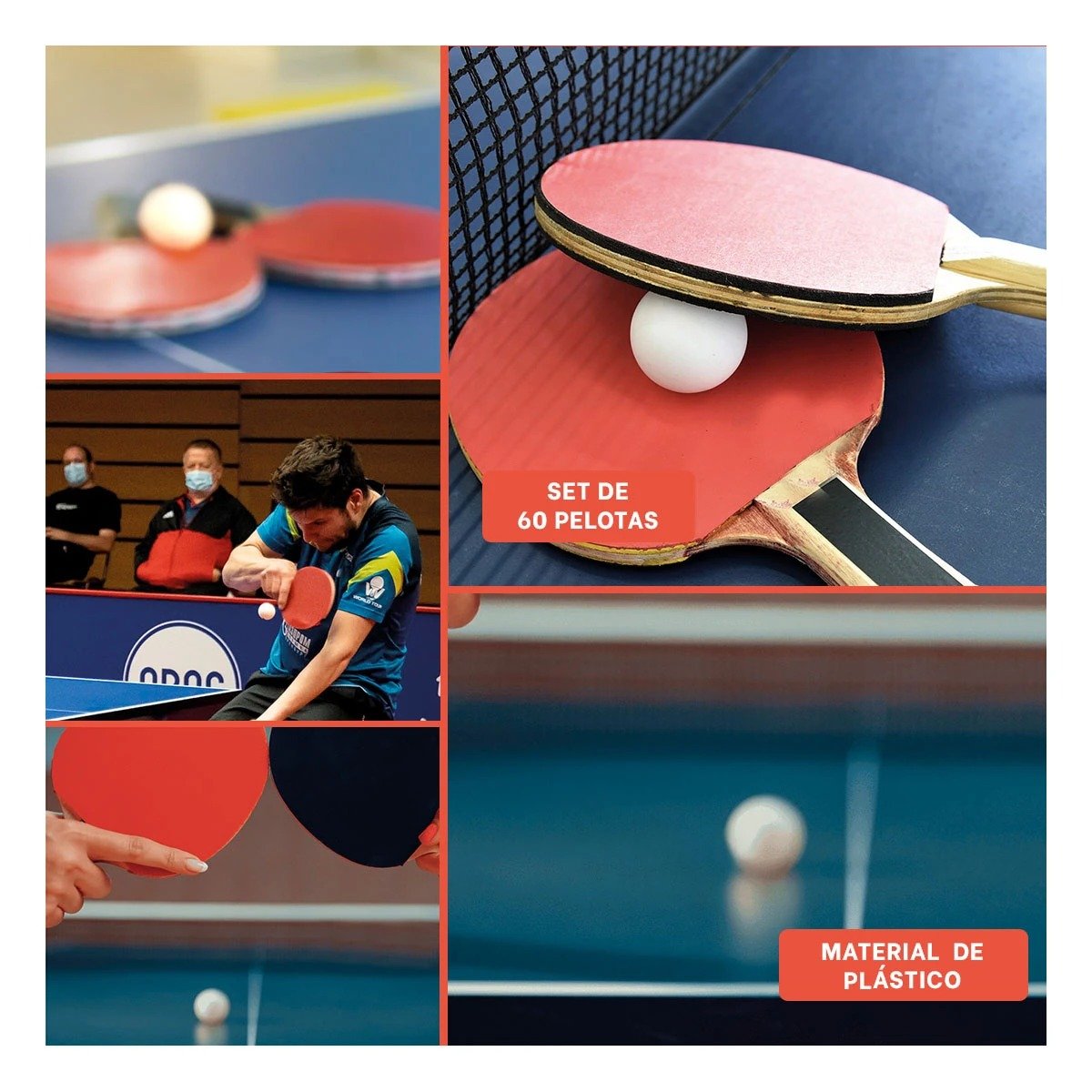 PACK6 PACK 60 PELOTAS DE PING PONG BLANCO PARA PRACTICA EN CLUB Y+PAPEL REGALO - 3