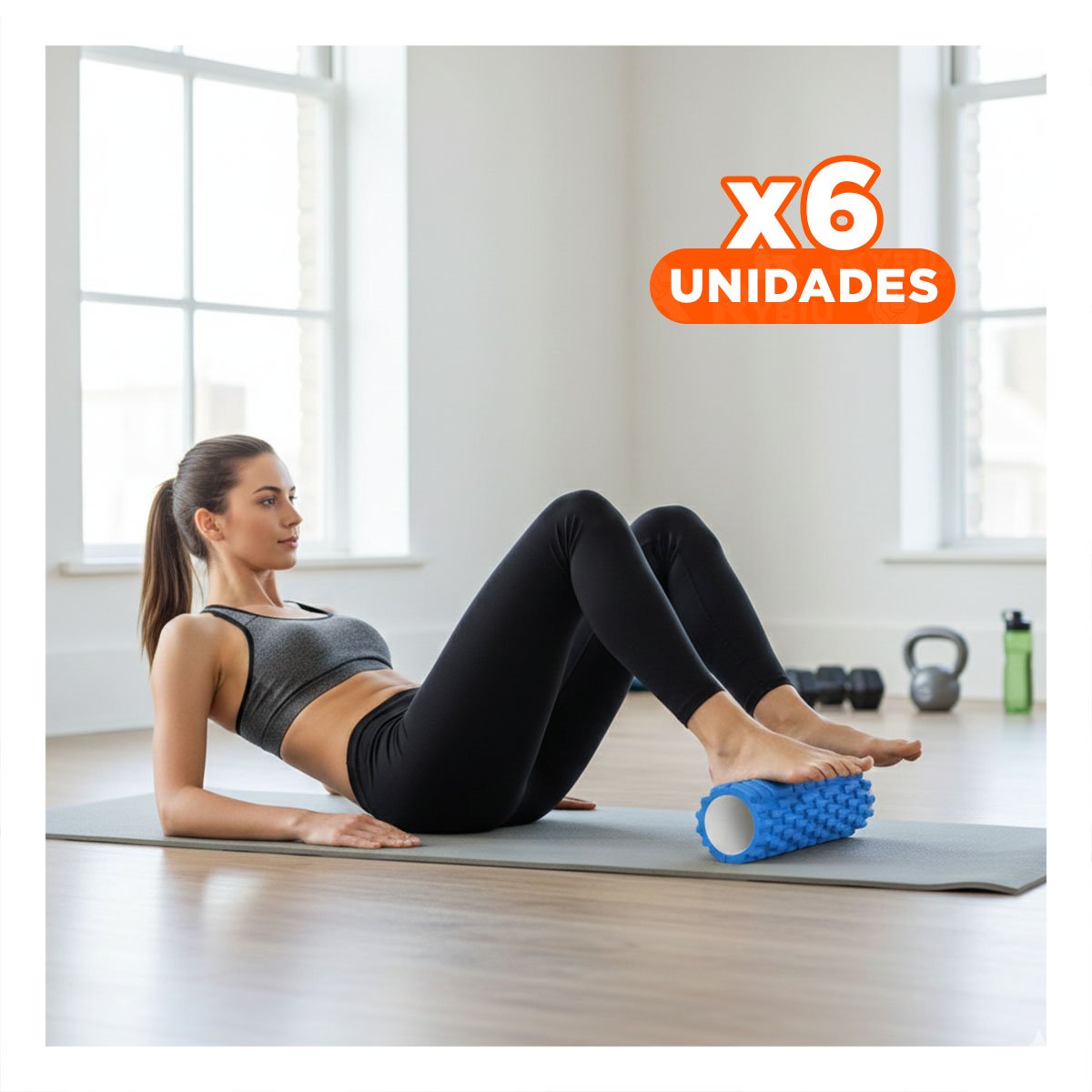 PACK6 RODILLO ROLLER 29X9 EN AZUL FUNCIONAL PARA ENTRENAMIENTO FUNCIONAL Y+REGALO STICKER - 1