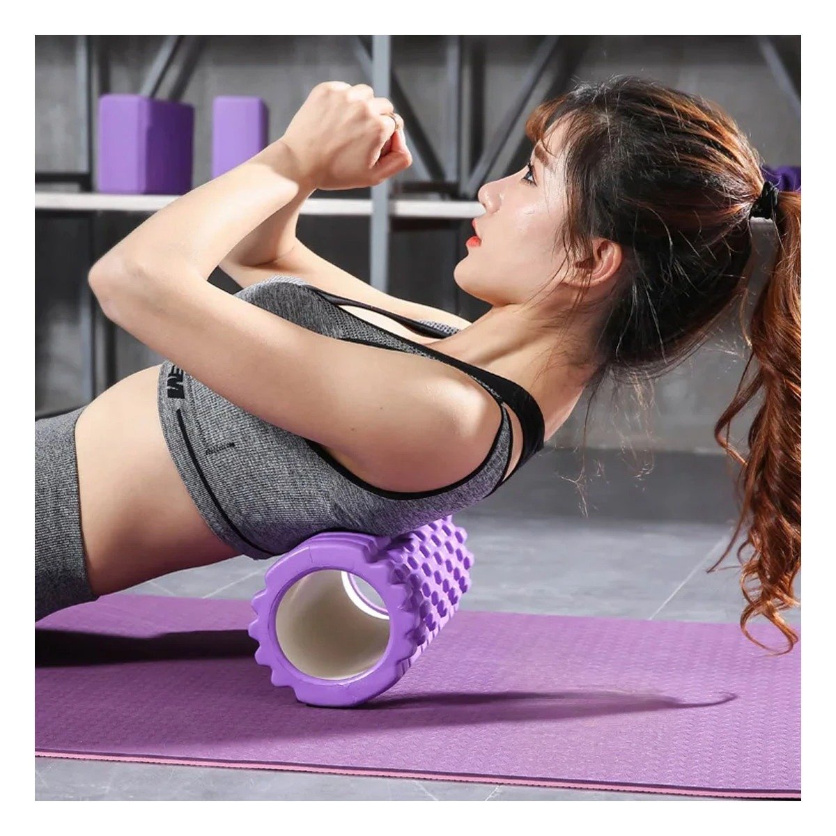 PACK2 ROLLO DEPORTIVO 29X9 EN MORADO DURABLE PARA ESTIRAMIENTO Y ACTIVIDAD FISICA - 5