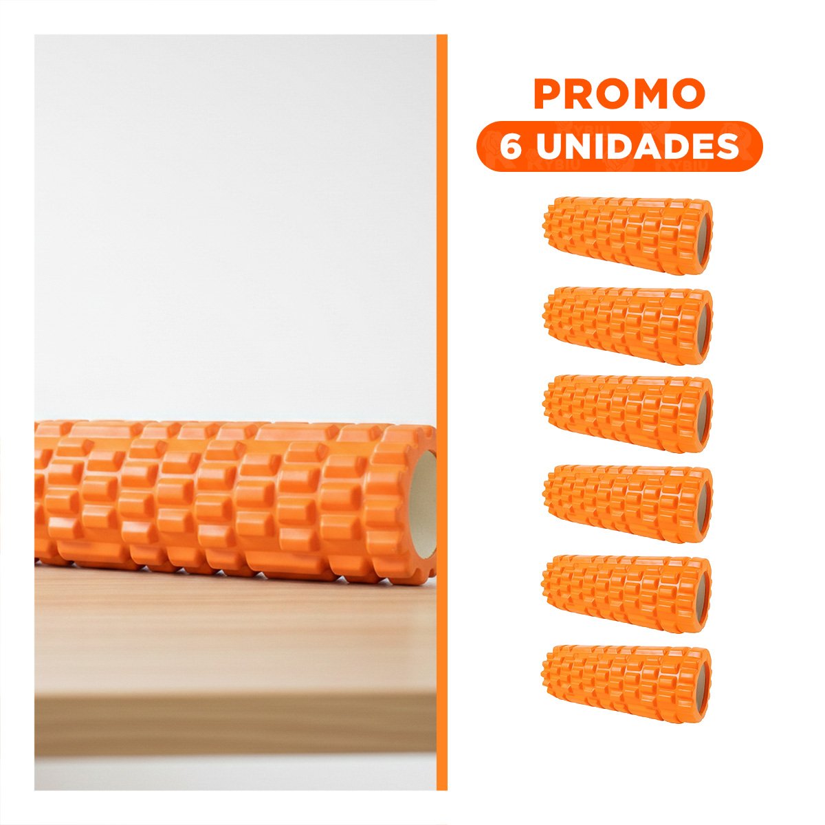 PACK6 TUBO DE MASAJE 29X9 EN ANARANJADO ERGONOMICO PARA RECUPERACION MUSCULAR - 1