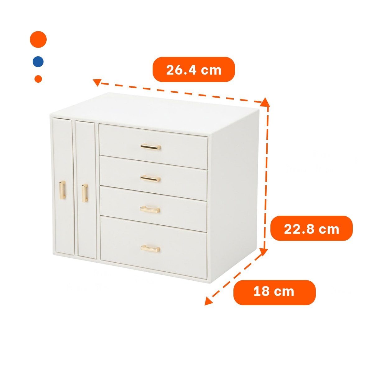 PACK2 JOYERO FUNCIONAL 4 NIVELES HORIZ Y 2 VERT BLANCO PARA ORGANIZAR JOYAS Y+PAPEL REGALO - 4