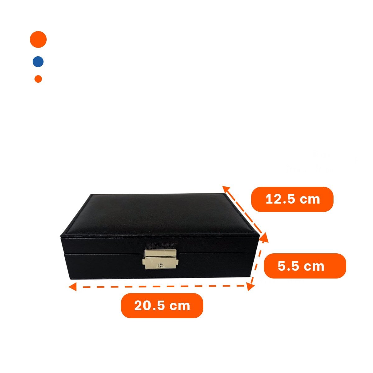 ORGANIZADOR DE ACCESORIOS RECTANGULAR NEGRO 20,5X12,5X5,5CM CON TAPA Y+REGALO STICKER - 4