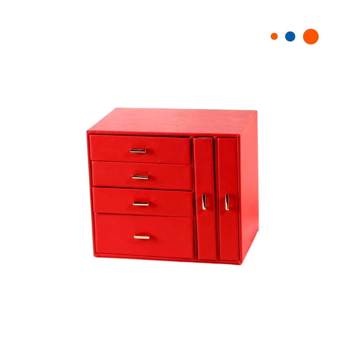JOYERO ESPACIOSO 4 NIVELES HORIZ Y 2 VERT ROJO PARA GUARDAR JOYAS Y+REGALO STICKER - 3