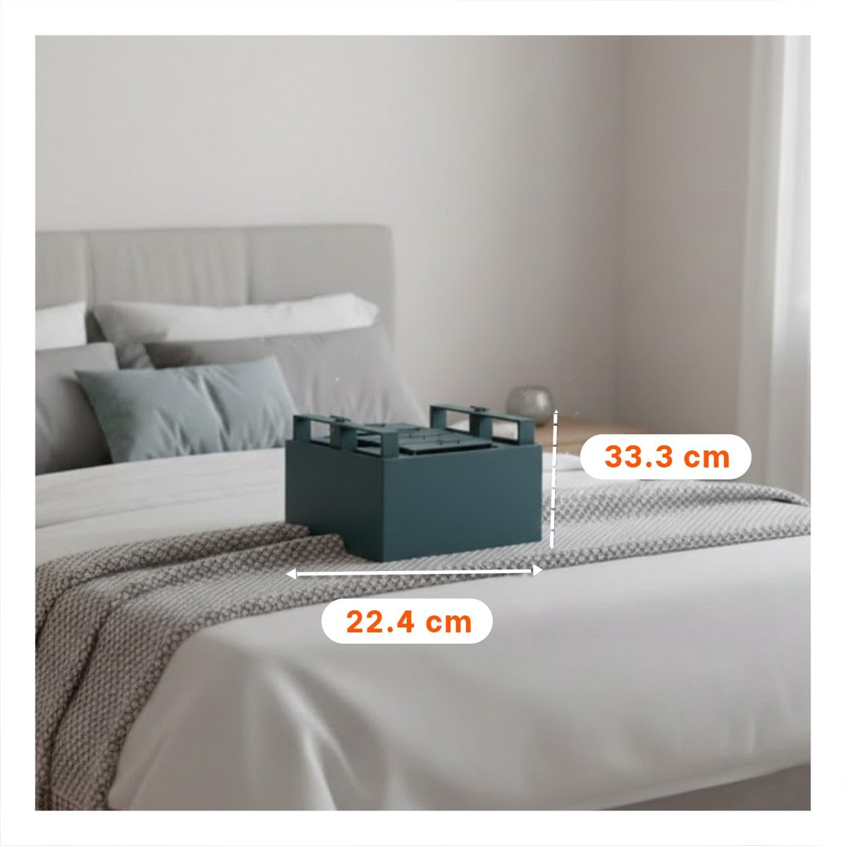 CAJA JOYERO CELESTE CON CAJONES AMPLIOS Y COMPARTIMENTOS LATERALES Y+PAPEL REGALO - 4