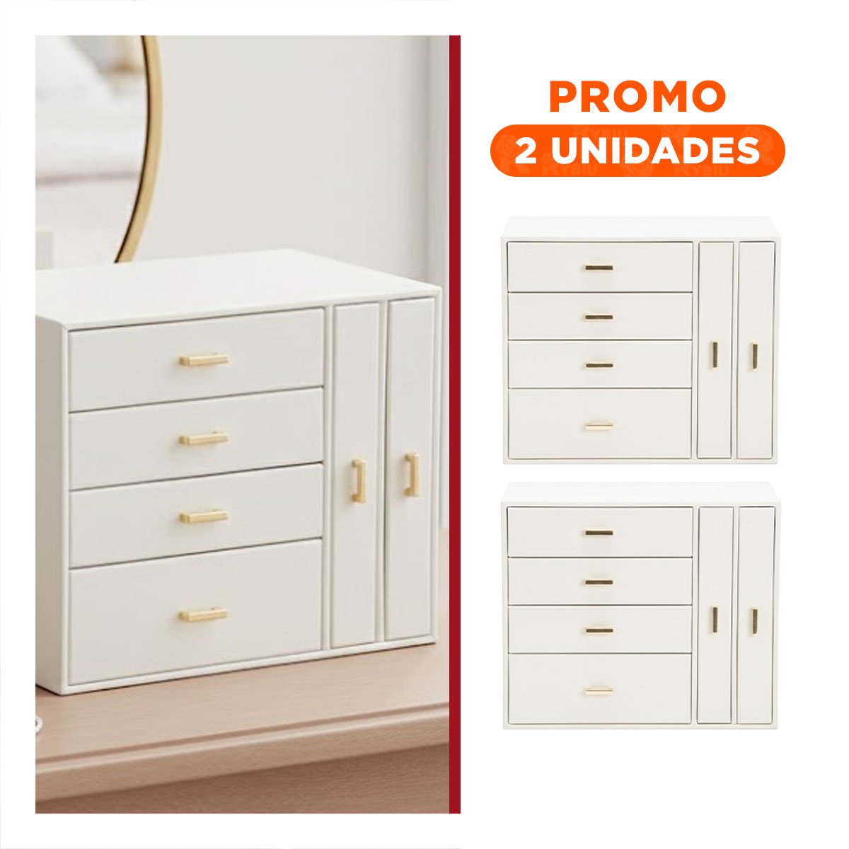 PACK2 COFRE DE ACCESORIOS GRANDE 4 NIVELES HORIZ Y 2 VERT BLANCO - 1